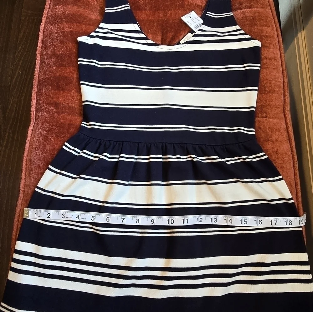 J  Crew NWT Dress Black and White Stripe Sleeveless Button Back Mini XS - Picture 9 of 10